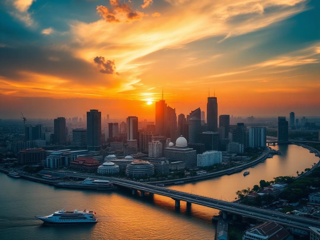Bangkok, Thailand — private jet route from Hong Kong