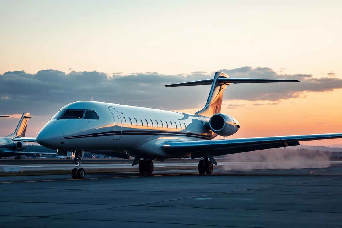 Heavy Jets private jet on tarmac